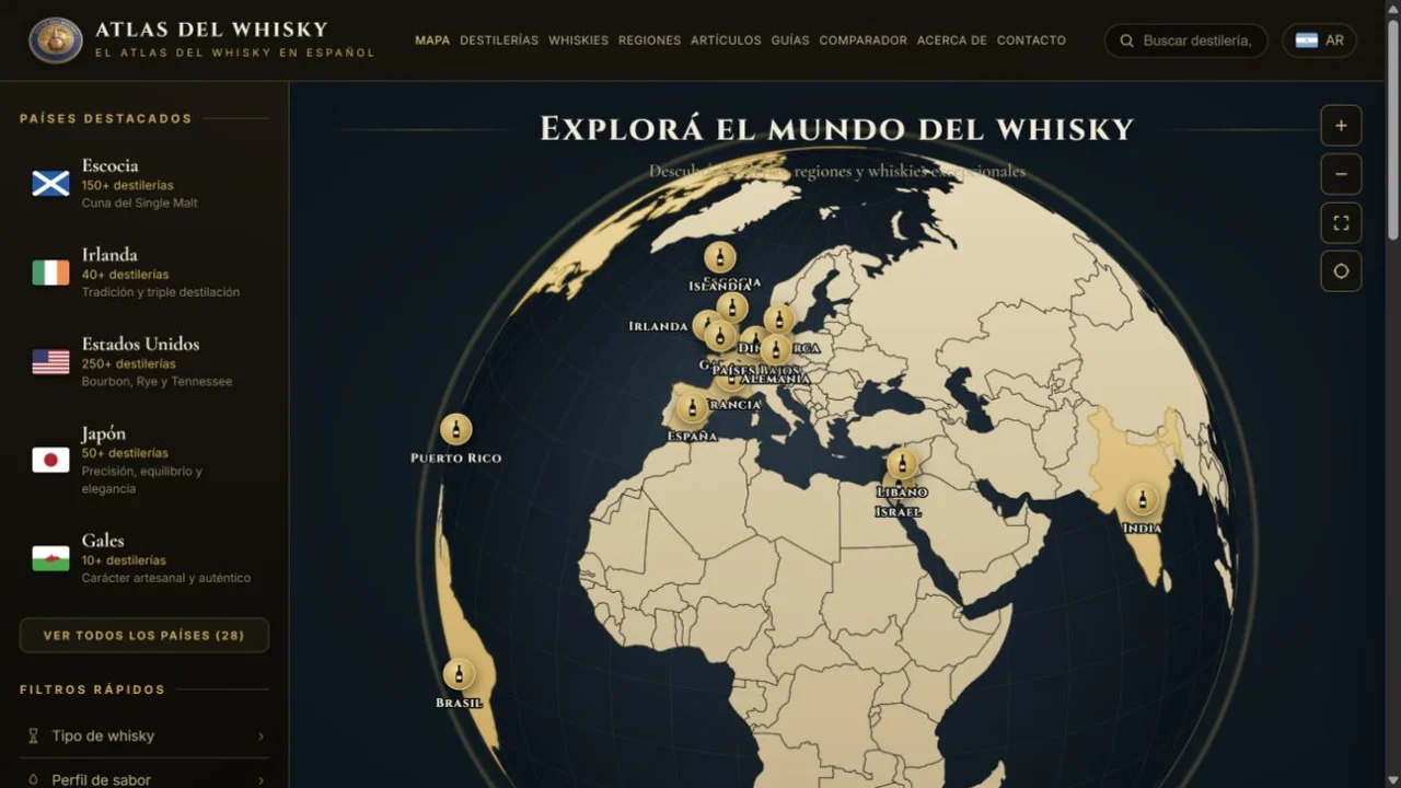Captura del sitio de Atlas del Whisky