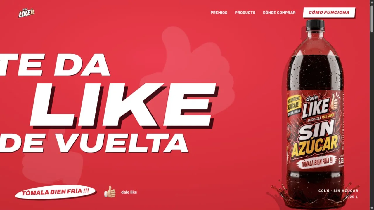 Captura del sitio de Dale Like